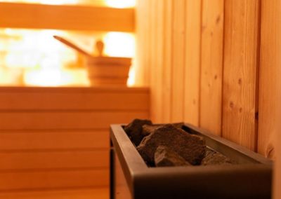 Sauna avec mur de sel